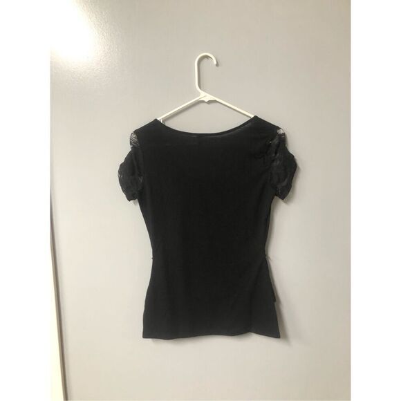 black lace ruffle top womens size medium no boundaries rock punk goth dark roman - Picture 3 of 6